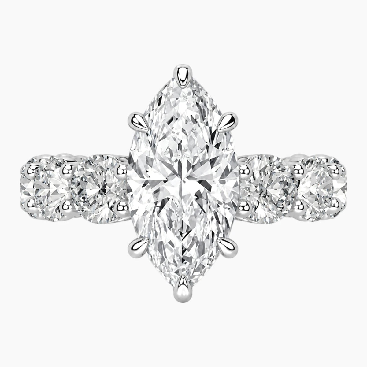Élarisse Marquise Nine-Stone Moissanite Engagement Ring