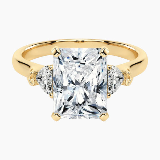 Célestine Radiant Three-Stone Heart Moissanite Ring