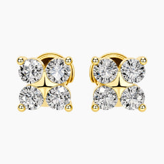 Clovélisse Four-Leaf Clover Moissanite Stud Earrings