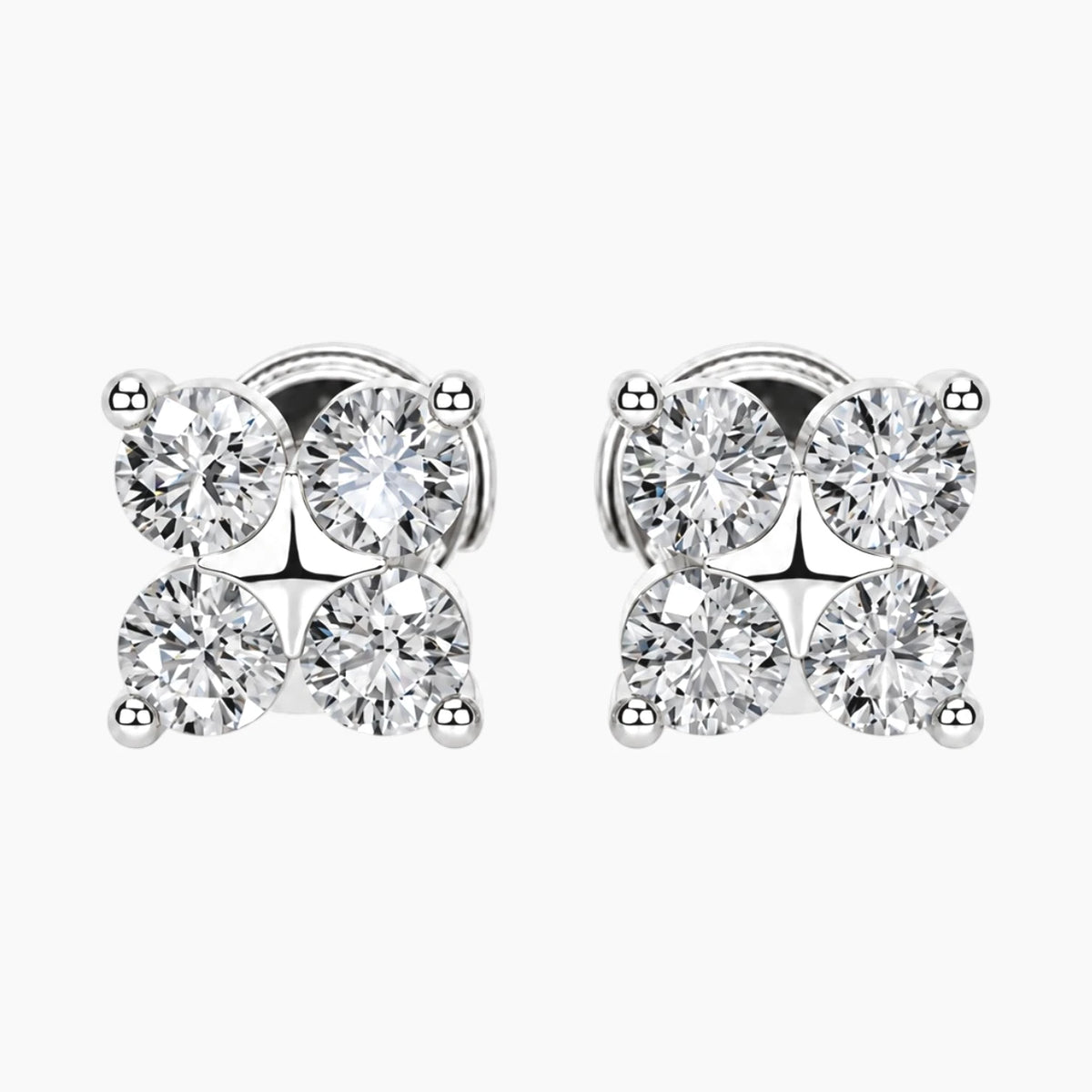 Clovélisse Four-Leaf Clover Moissanite Stud Earrings