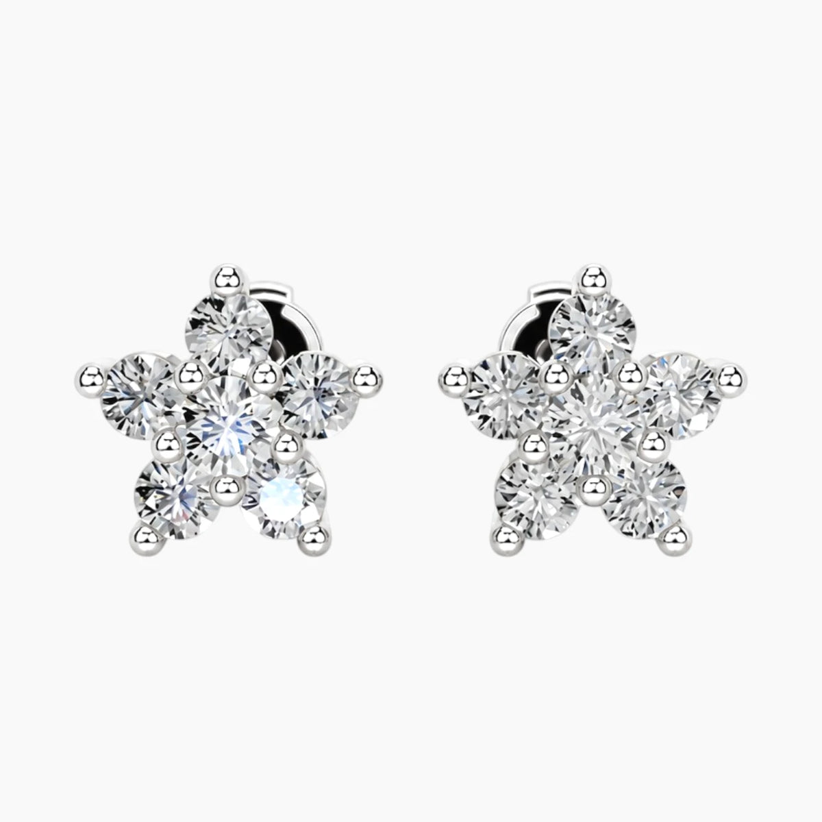 Florélisse Five-Petal Moissanite Stud Earrings