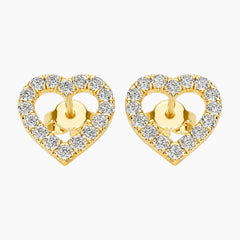 Amourelle Open Heart Moissanite Stud Earrings