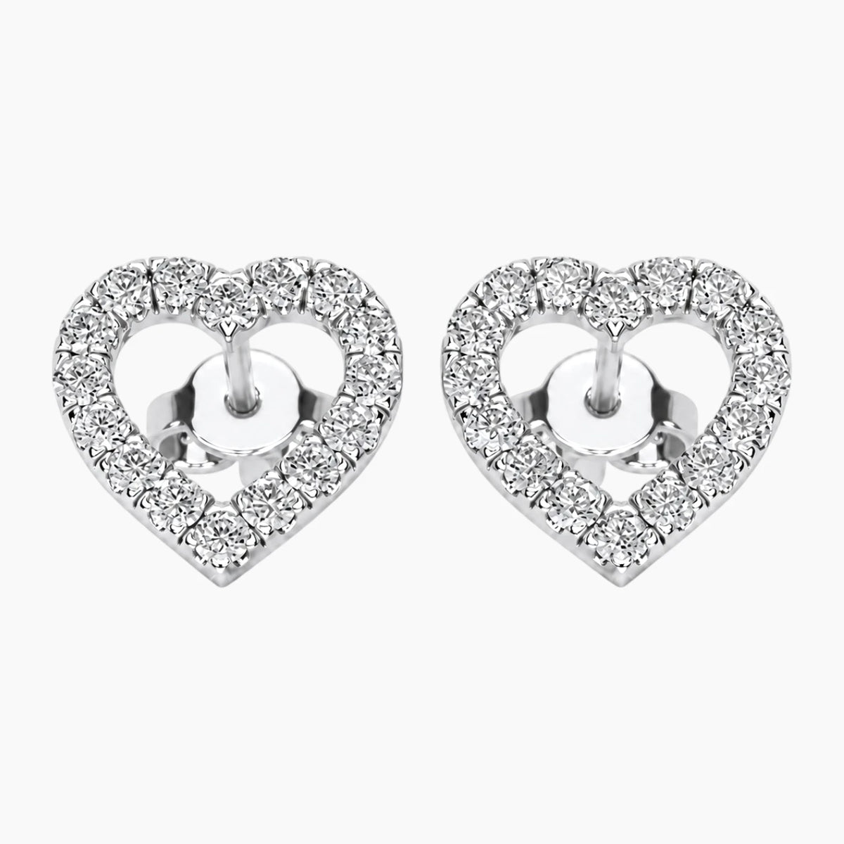 Amourelle Open Heart Moissanite Stud Earrings