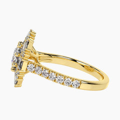 Écloselle Round Moissanite Mixed-Cut Floral Engagement Ring