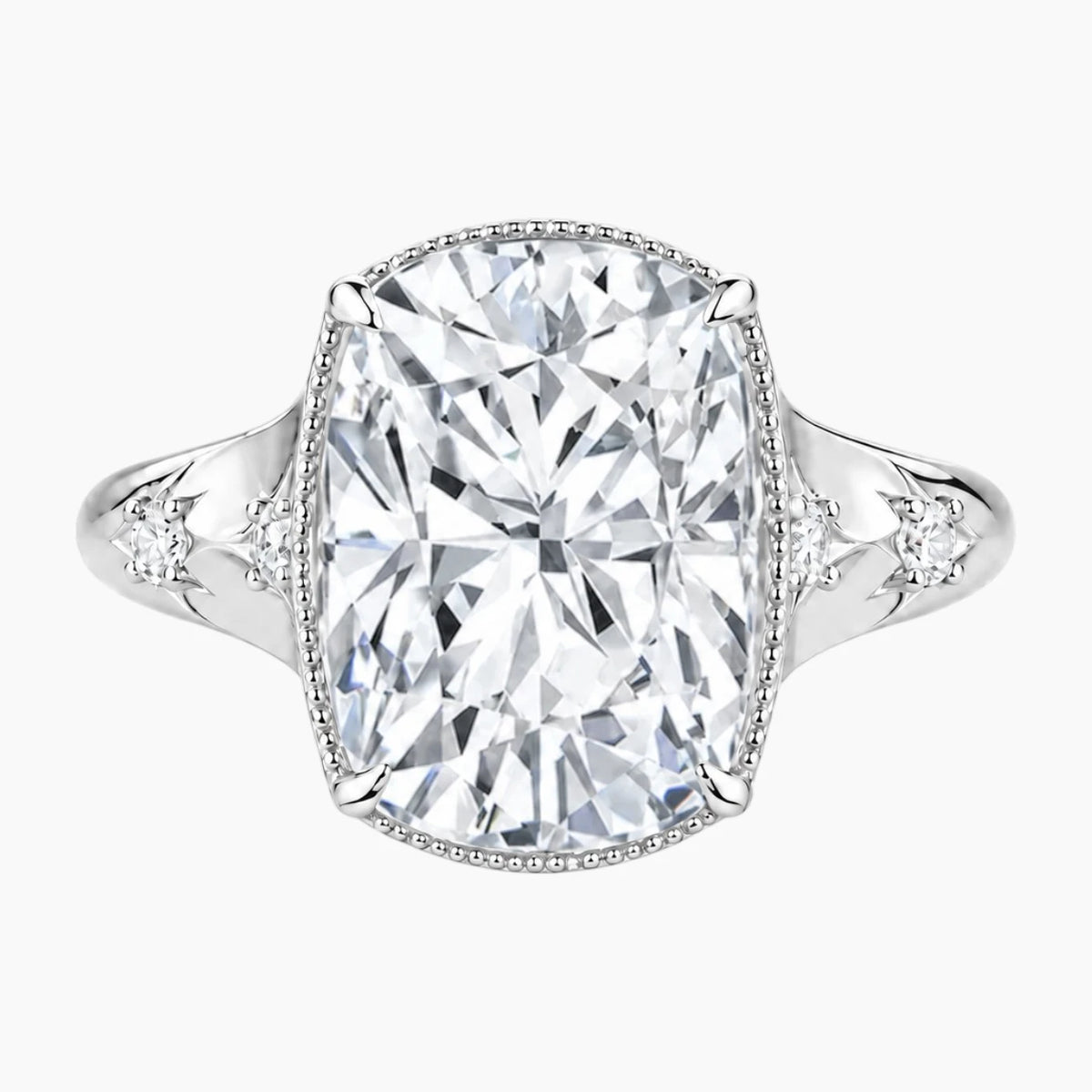 Astravelle 10 Carat Elongated Cushion Moissanite Ring