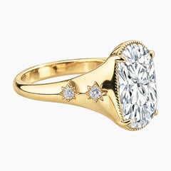 Astravelle 10 Carat Elongated Cushion Moissanite Ring