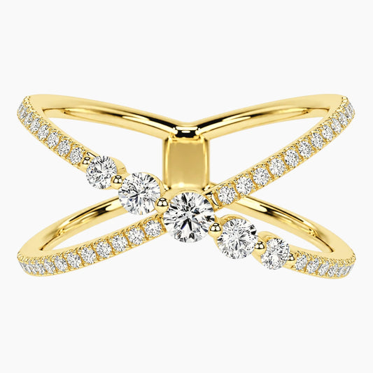 Éloria Round Moissanite X-Crossover Ring