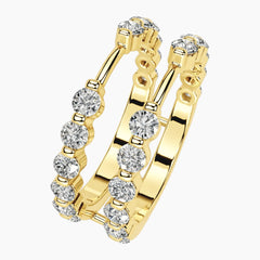 Aurévane Double-Row Moissanite Stacking Ring