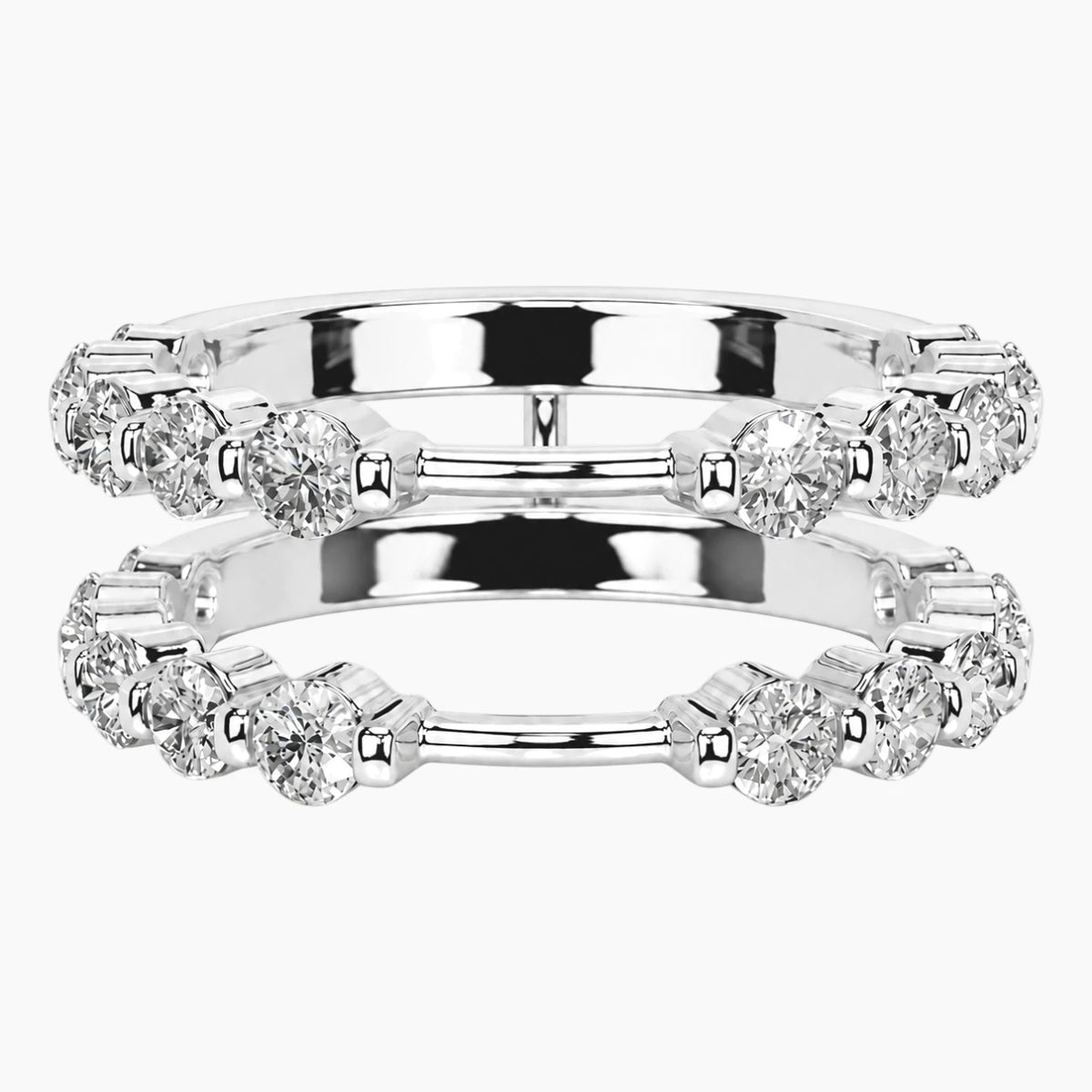 Aurévane Double-Row Moissanite Stacking Ring