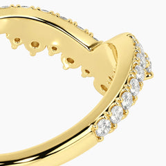 Calivelle Double-Layer V-Shaped Moissanite Ring