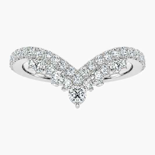 Calivelle Double-Layer V-Shaped Moissanite Ring