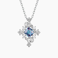 The Isolde Princess-Cut Lab-Grown Alexandrite Filigree Necklace