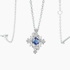 The Isolde Princess-Cut Lab-Grown Alexandrite Filigree Necklace
