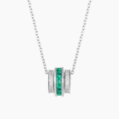 The Verdelle Lab-Grown Emerald Channel Pendant Necklace
