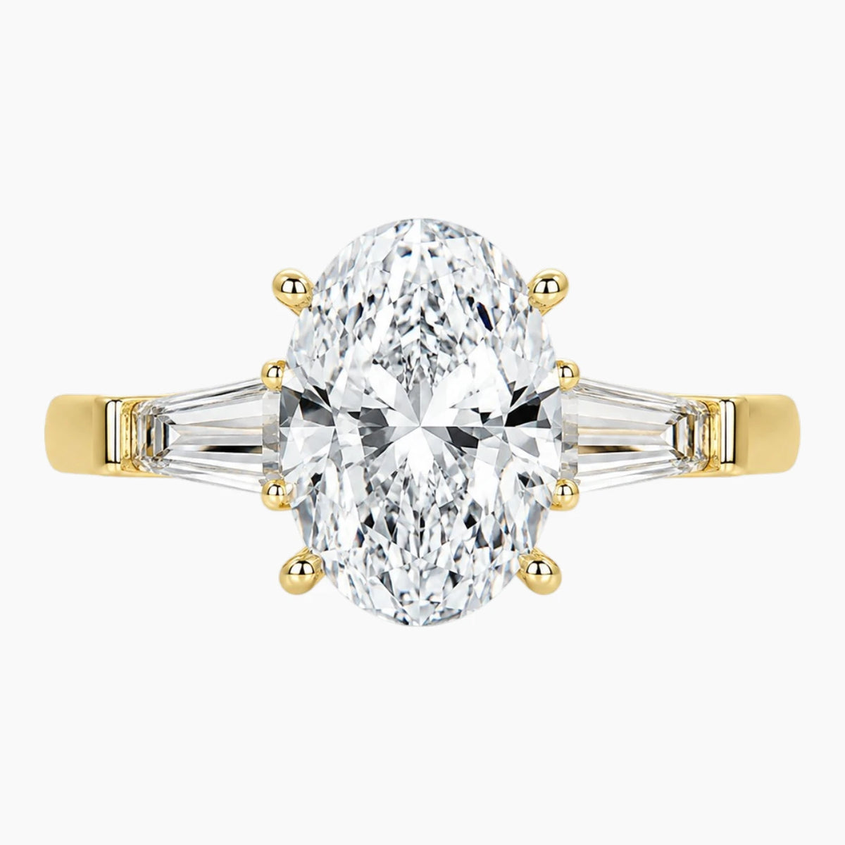 Florence Oval Moissanite Three-Stone Ring