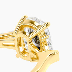 Florence Oval Moissanite Three-Stone Ring