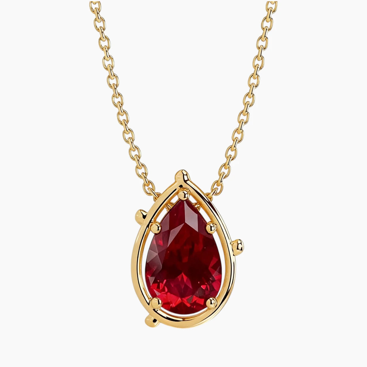 Vespera 2.6 Carat Pear Lab-Grown Ruby Pendant Necklace