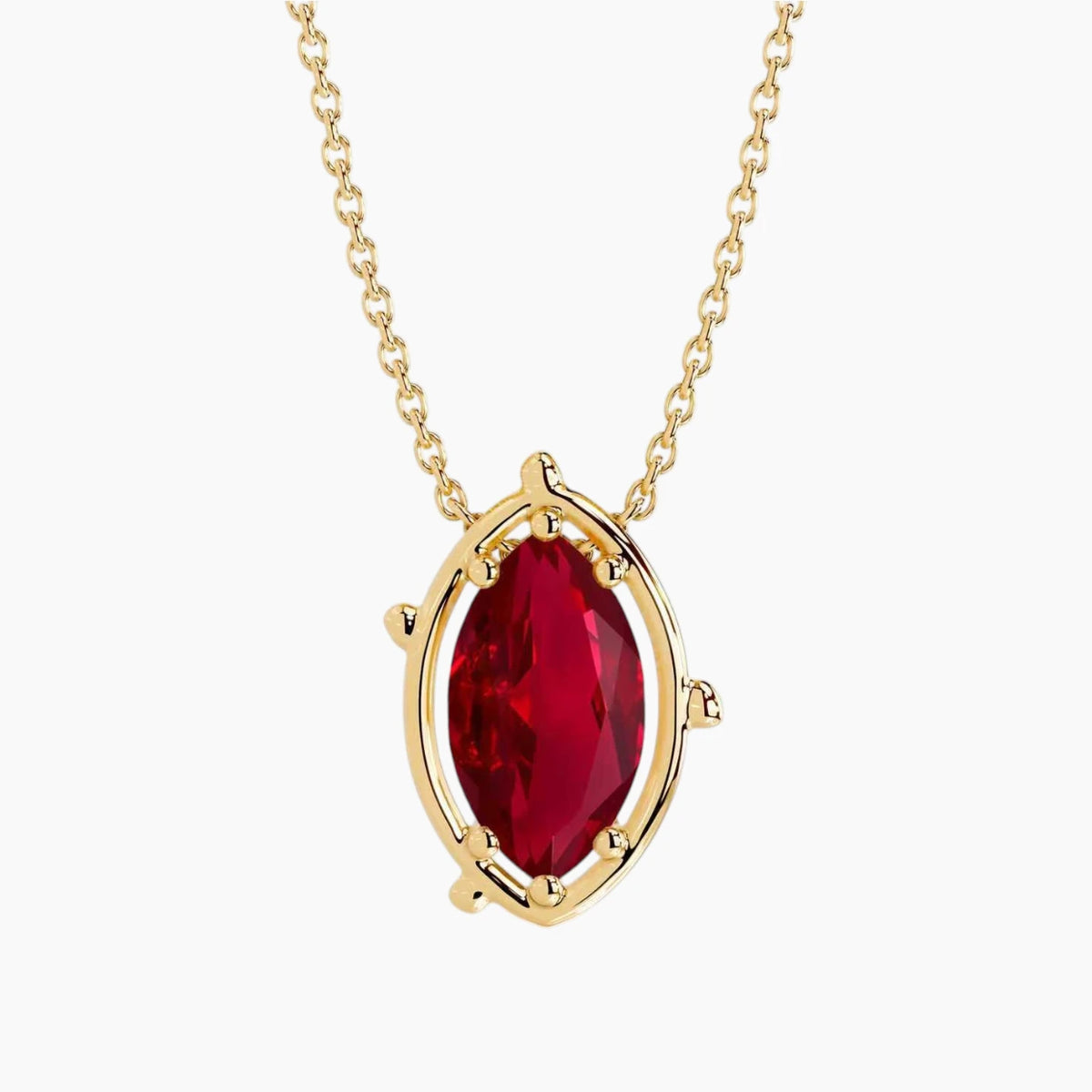 Vespera 2.3 Carat Marquise Lab-Grown Ruby Pendant Necklace