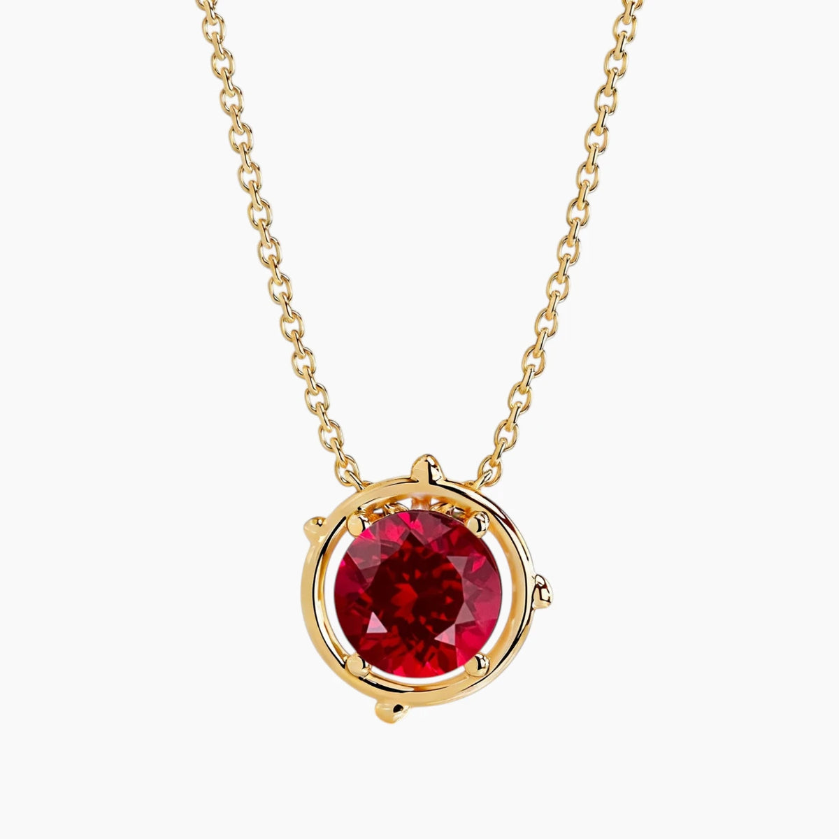 Vespera 2 Carat Round Lab-Grown Ruby Pendant Necklace
