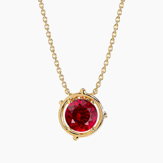 Vespera 2 Carat Round Lab-Grown Ruby Pendant Necklace