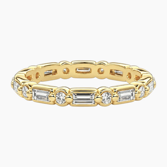 Évalisse Emerald-Cut & Round Moissanite Eternity Band
