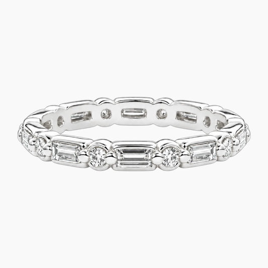 Évalisse Emerald-Cut & Round Moissanite Eternity Band
