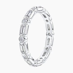 Évalisse Emerald-Cut & Round Moissanite Eternity Band
