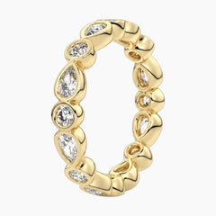 Cévelline Pear & Round Bezel-Set Moissanite Eternity Band