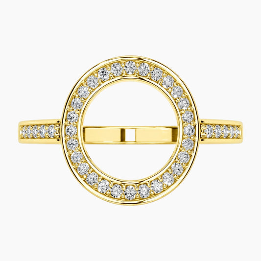 Lumévia Oval Outline Pavé Moissanite Ring