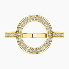 Lumévia Oval Outline Pavé Moissanite Ring