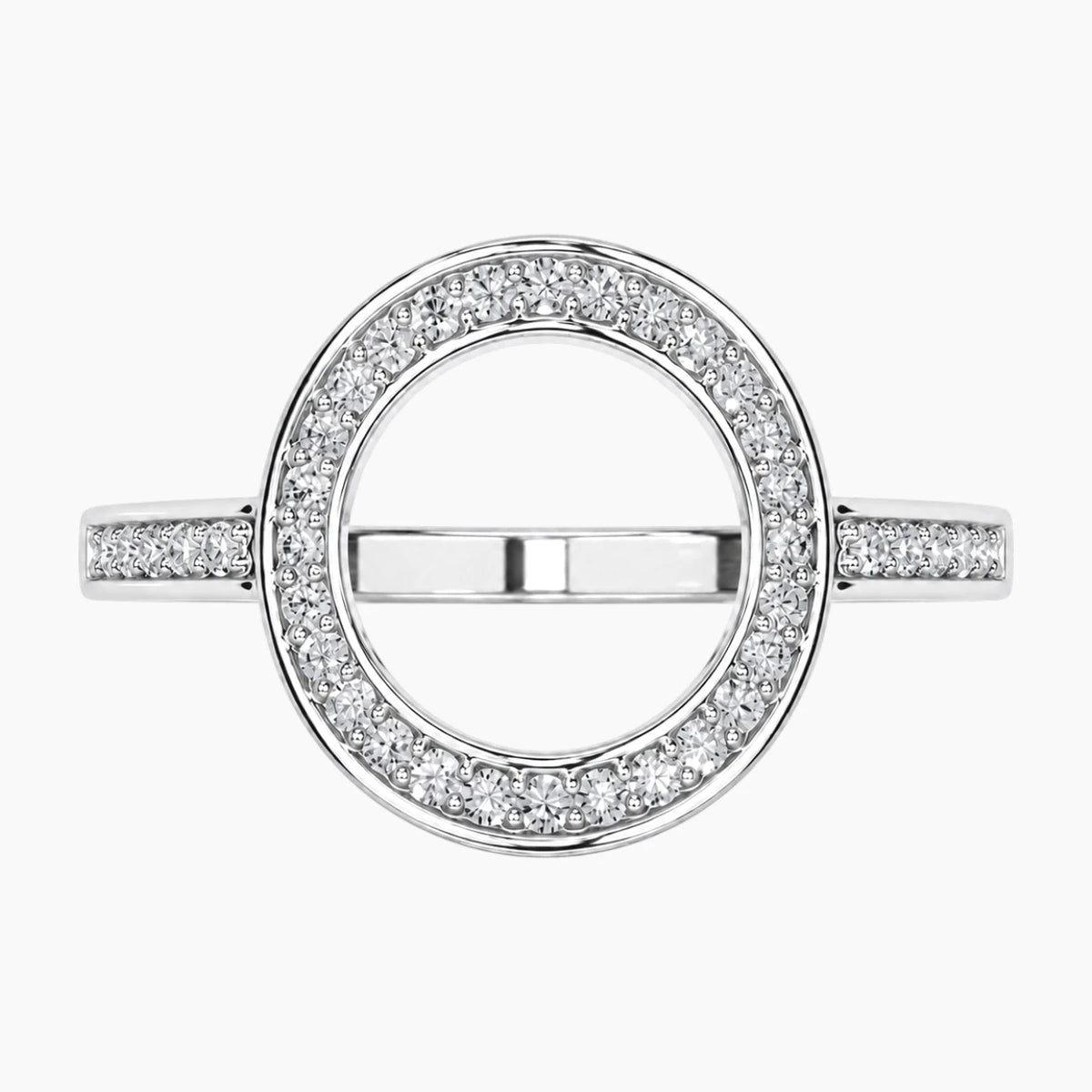 Lumévia Oval Outline Pavé Moissanite Ring