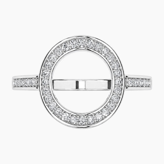 Lumévia Oval Outline Pavé Moissanite Ring