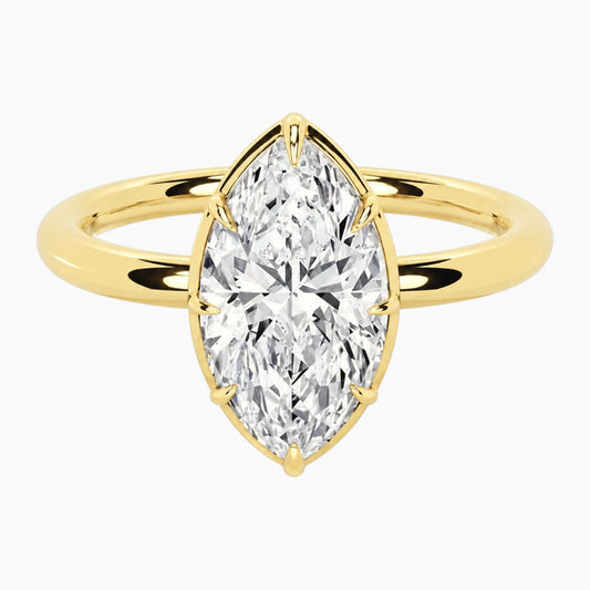 Émbrienne 3 Carat Marquise Claw-Set Moissanite Ring