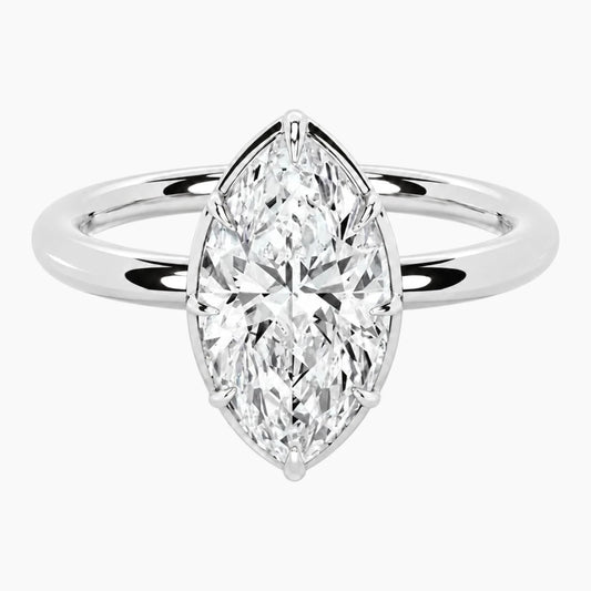 Émbrienne 3 Carat Marquise Claw-Set Moissanite Ring