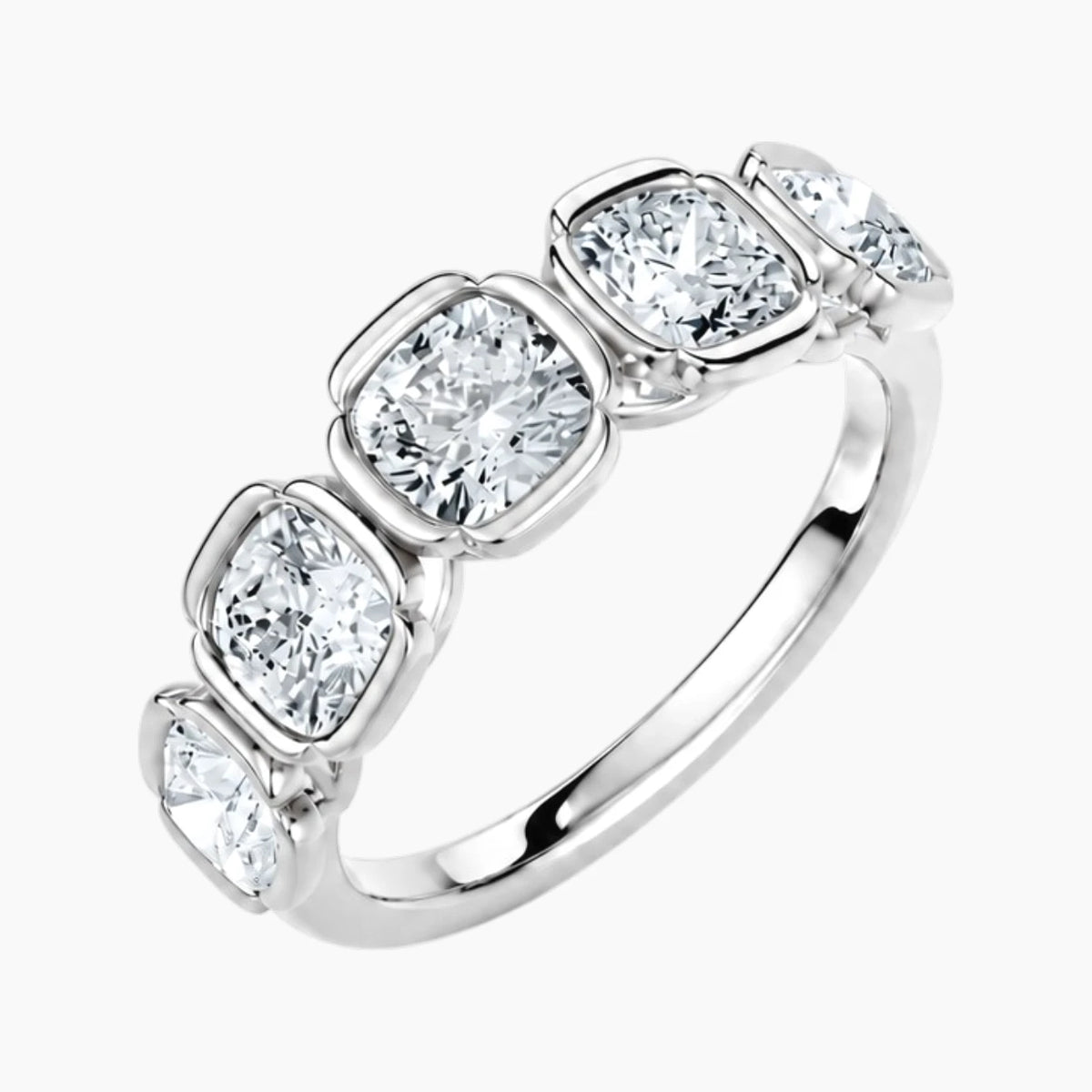 Célavienne Five-Stone Cushion Moissanite Band