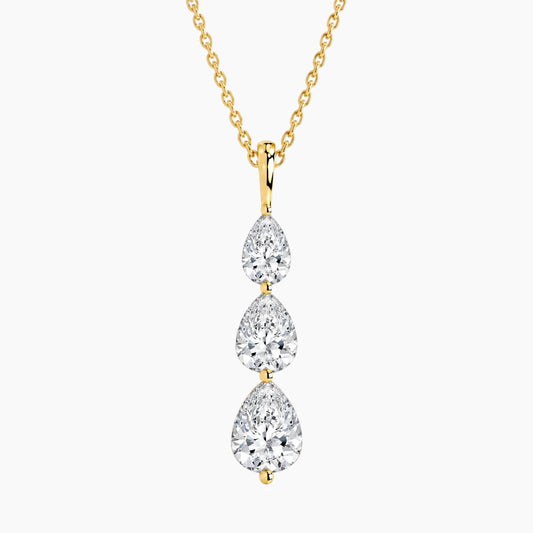 Célorienne Graduated Pear Moissanite Drop Necklace