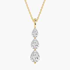 Célorienne Graduated Pear Moissanite Drop Necklace
