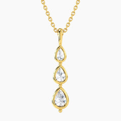 Célorienne Graduated Pear Moissanite Drop Necklace