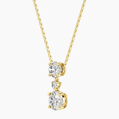Élarienne Graduated Round Three-Stone Moissanite Drop Necklace