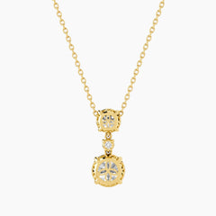 Élarienne Graduated Round Three-Stone Moissanite Drop Necklace