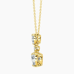 Élarienne Graduated Heart Three-Stone Moissanite Drop Necklace