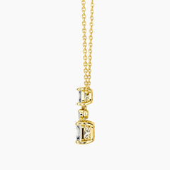 Élarienne Graduated Asscher Three-Stone Moissanite Drop Necklace