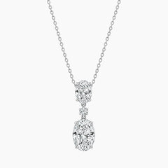 Élarienne Graduated Oval Three-Stone Moissanite Drop Necklace