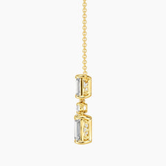 Élarienne Graduated Emerald Three-Stone Moissanite Drop Necklace