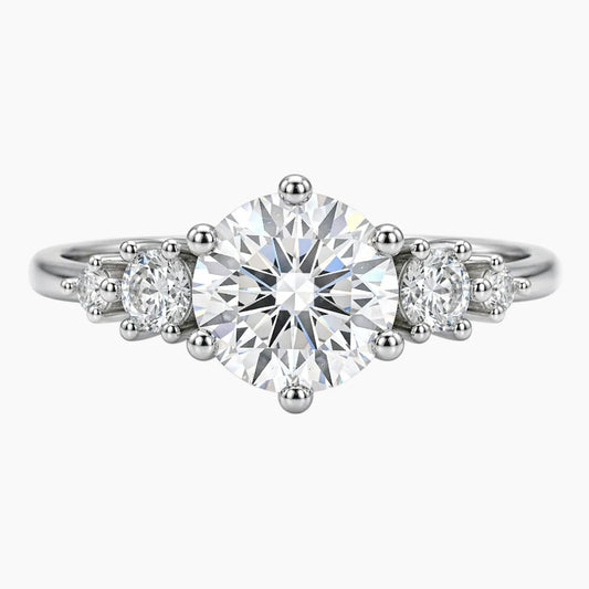 The Starlight Graduated Round Moissanite Five-Stone Ring