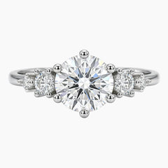 The Starlight Graduated Round Moissanite Five-Stone Ring