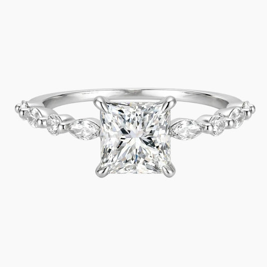 Square Princess-cut Moissanite Ring