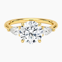 Opera Three Stone Round Moissanite Ring