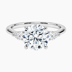Opera Three Stone Round Moissanite Ring