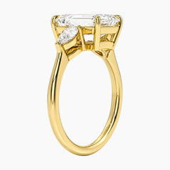 Opera Three Stone Round Moissanite Ring